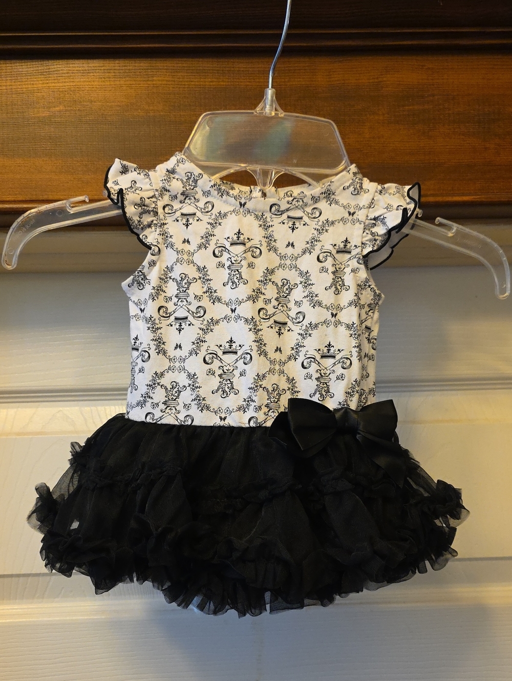 Baby Glam White & Black Tutu Formal Dress Newborn